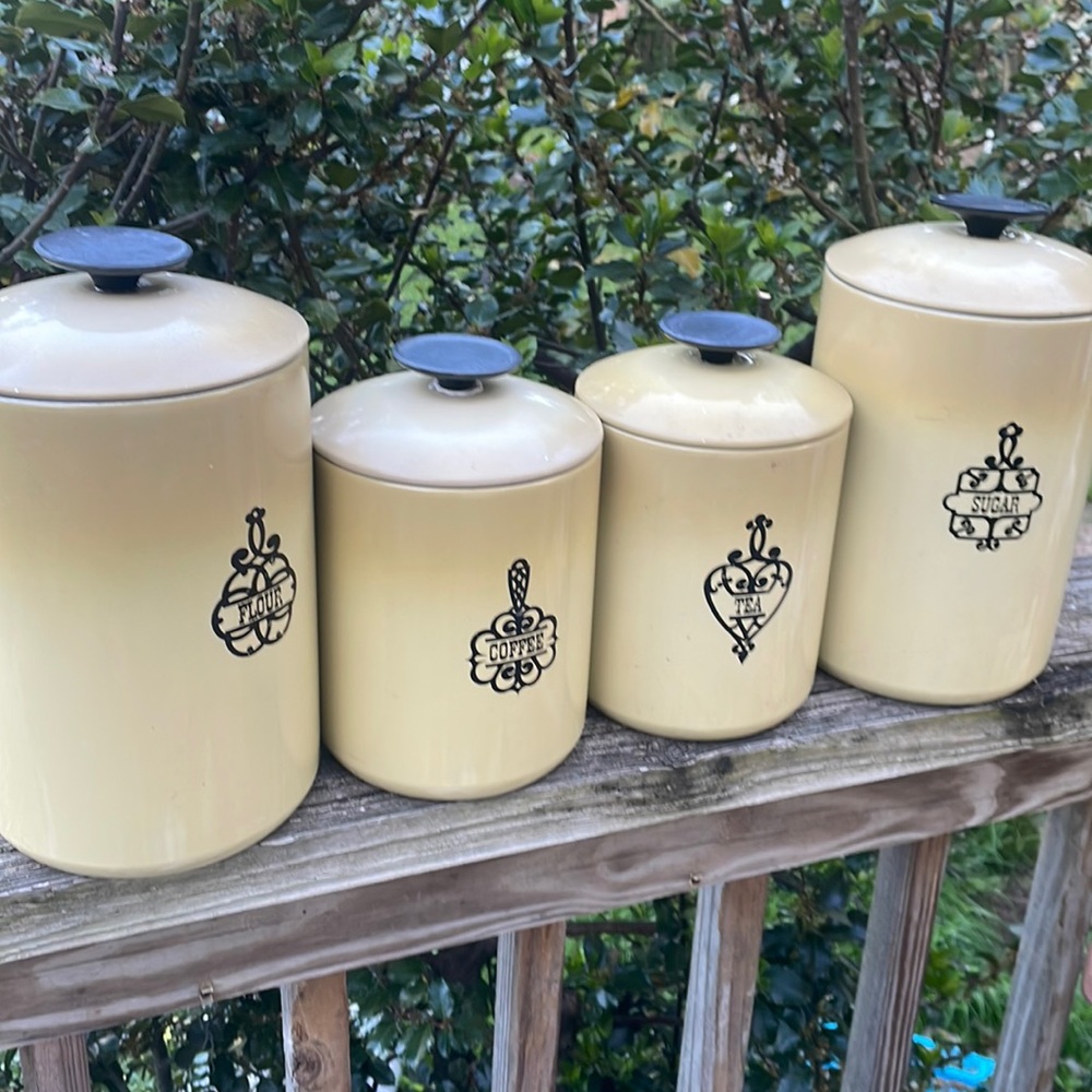 COPY - Vintage West Bend Metal Canister Set of 4